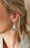 Folded Hearts Drop Earrings - Silver | Shop Online | victorymax.com.au
