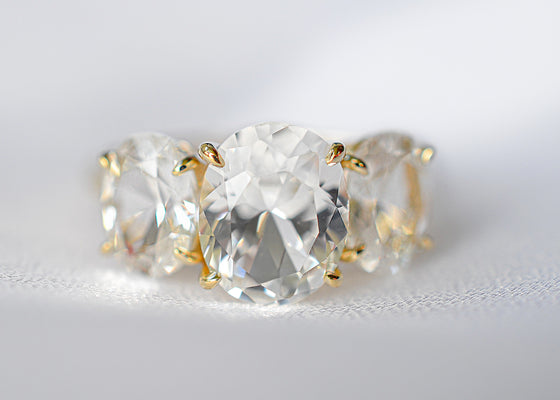 Clara 6.17 CT Sapphire Trilogy Ring | Shop Online | victorymax.com.au