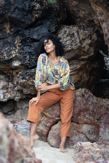  The Ananda Linen Pants - Terracotta | Shop Online | victorymax.com.au