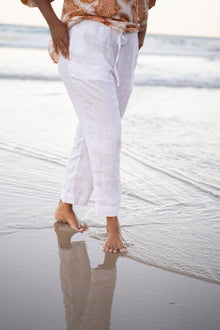  The Ananda Linen Pants - White | Shop Online | victorymax.com.au