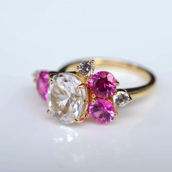 Sofia 5.92 CT Sapphire Cluster Ring | Shop Online | victorymax.com.au