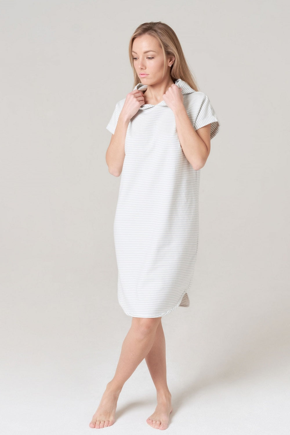  Striped Tunic Dress with Hood - Shop Online | victorymax.com.au