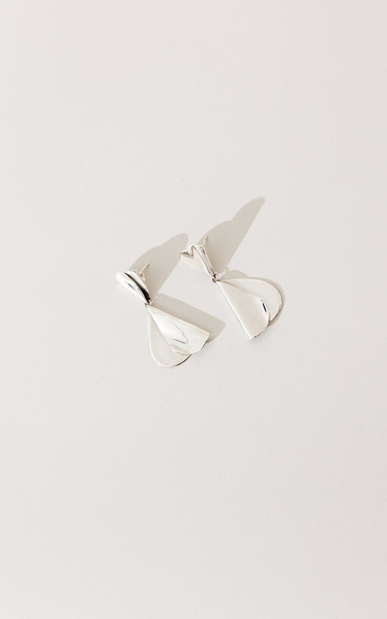 Folded Hearts Drop Earrings - Silver | Shop Online | victorymax.com.au