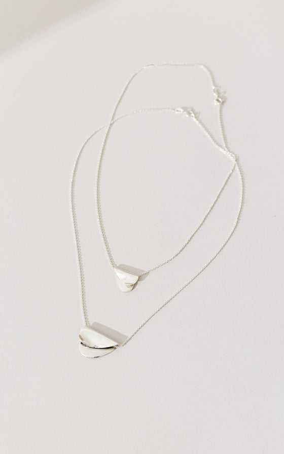 Folded Hearts Large Pendant - Silver | Shop Online | victorymax.com.au